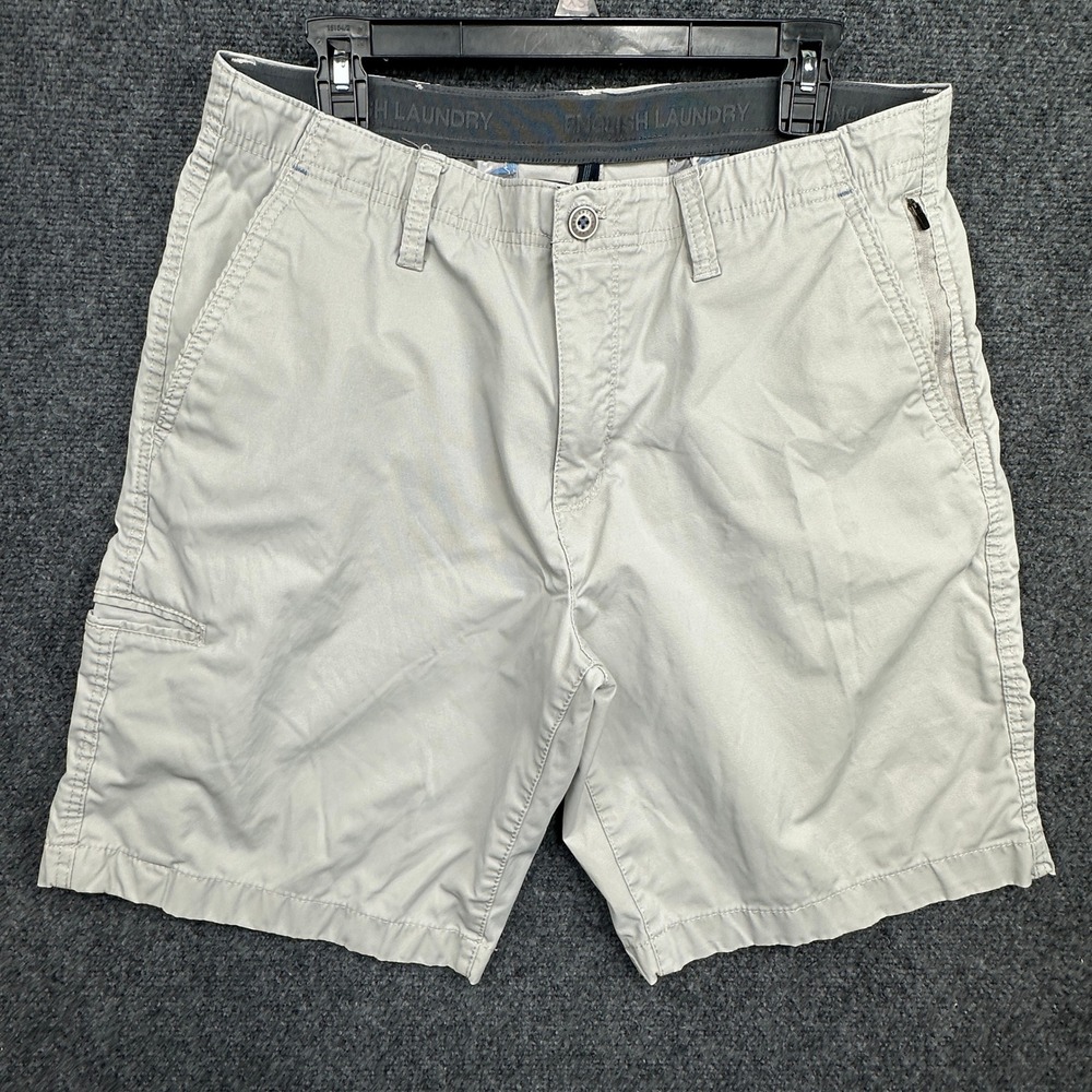 English Laundry Mens 36W Gray Stretch Cotton Blend Cargo Hybrid Chino Shorts